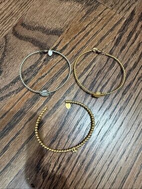 Mixed Metal Women's Bracelet Set — Gold & Silver Rope and Beaded Styles